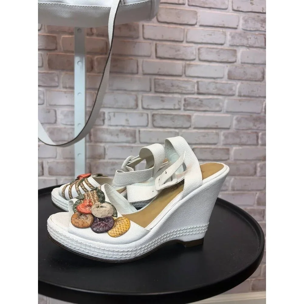 Renato Cueros Shoes & Bag Set – White Multi, Size 35 – Excellent Condition